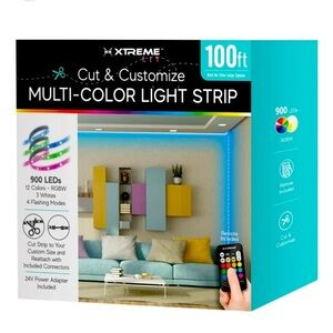 🆕 XTREME LIT:100 ft Multi-Color LED Light Customizable length w 24VPowerAdapter